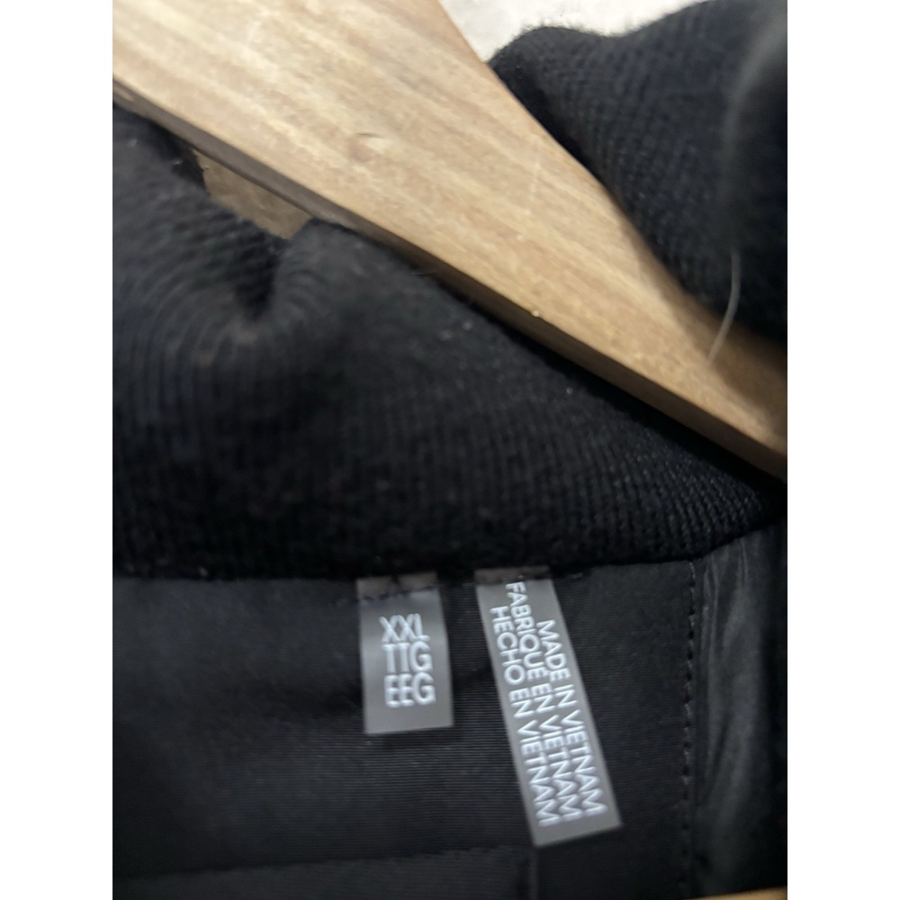 Calvin Klein Mens 2XL Black Hooded Insulated Utility Jacket Faux Shearling Coat - Picture 4 of 13